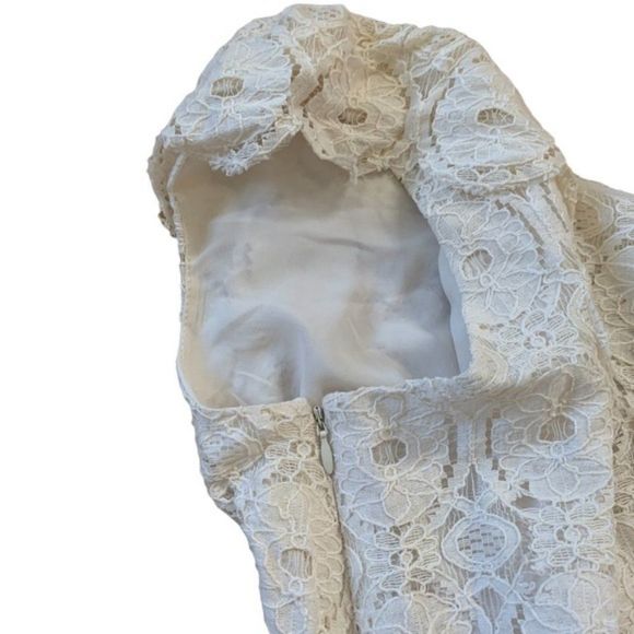 White Merona Lace One Shoulder Dress Size 12 - Picture 3 of 9